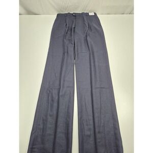 VTG John Alexander Dress Pants Men's 34x36 Blue Wool Pleated Made in USA